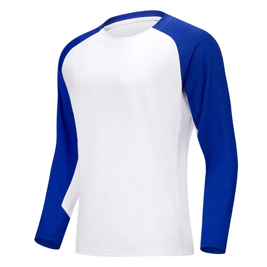 Dry Fit Plus Size Sports T-shirt for Men Kids Rash Guard Long Sleeve Sportswear Breathable Running Gym Football Shirt Jersey