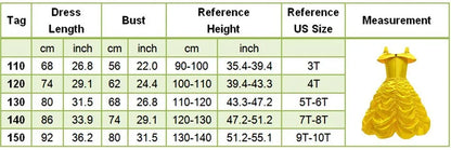 Kid Snow White Cinderella Rapunzel Elsa Belle Costume Girl Halloween Christmas Carnival Dress Children Princess Evening Gown