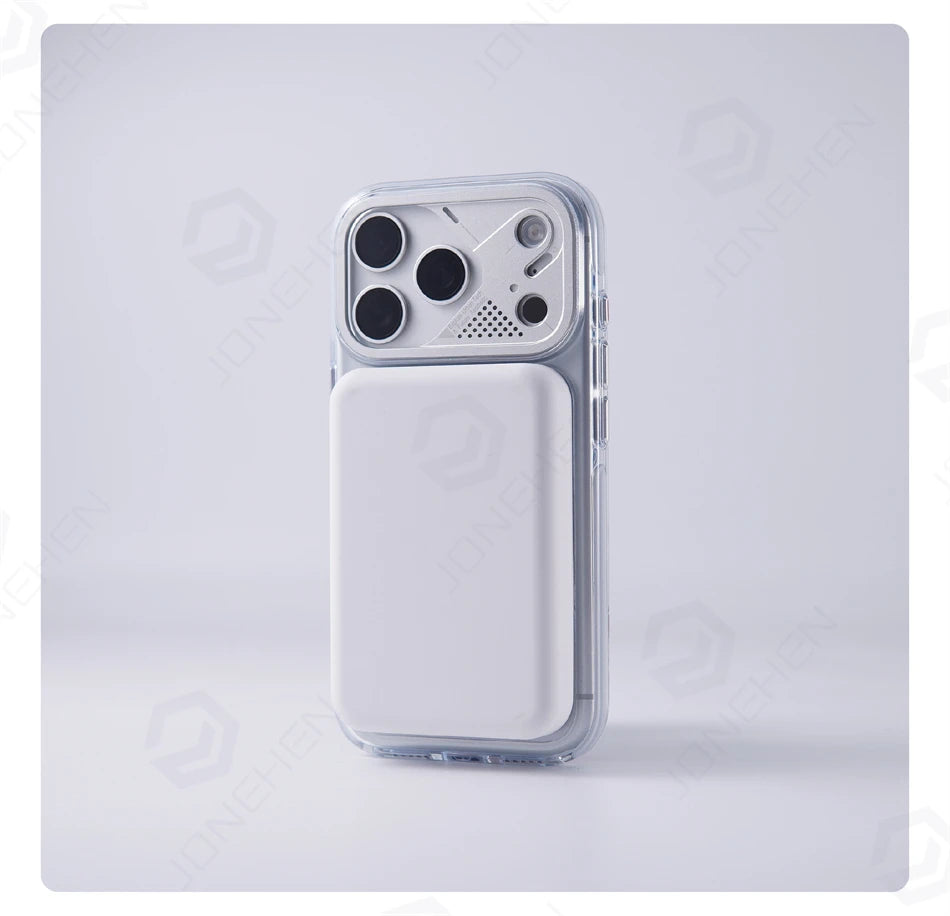 Luxury Transparent For Magsafe Magnetic Case For iPhone 17 Pro Max 17pro Technology Style Metal Lens Protection Clear Hard Cover