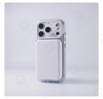 Luxury Transparent For Magsafe Magnetic Case For iPhone 17 Pro Max 17pro Technology Style Metal Lens Protection Clear Hard Cover
