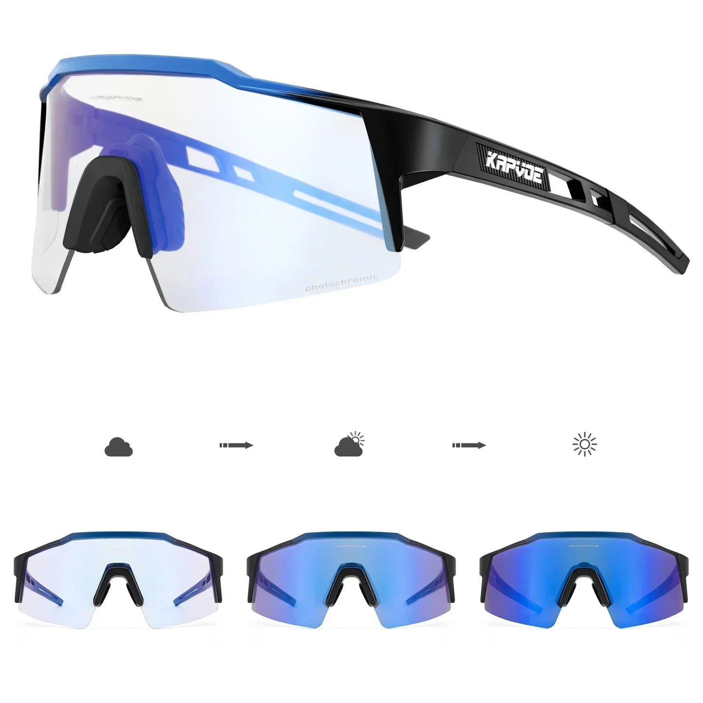 Red Photochromic Cycling Sunglasses for Men Blue Photochromic Cycling Glasses Mountain New Bicycle Goggles Eyewear Sports
