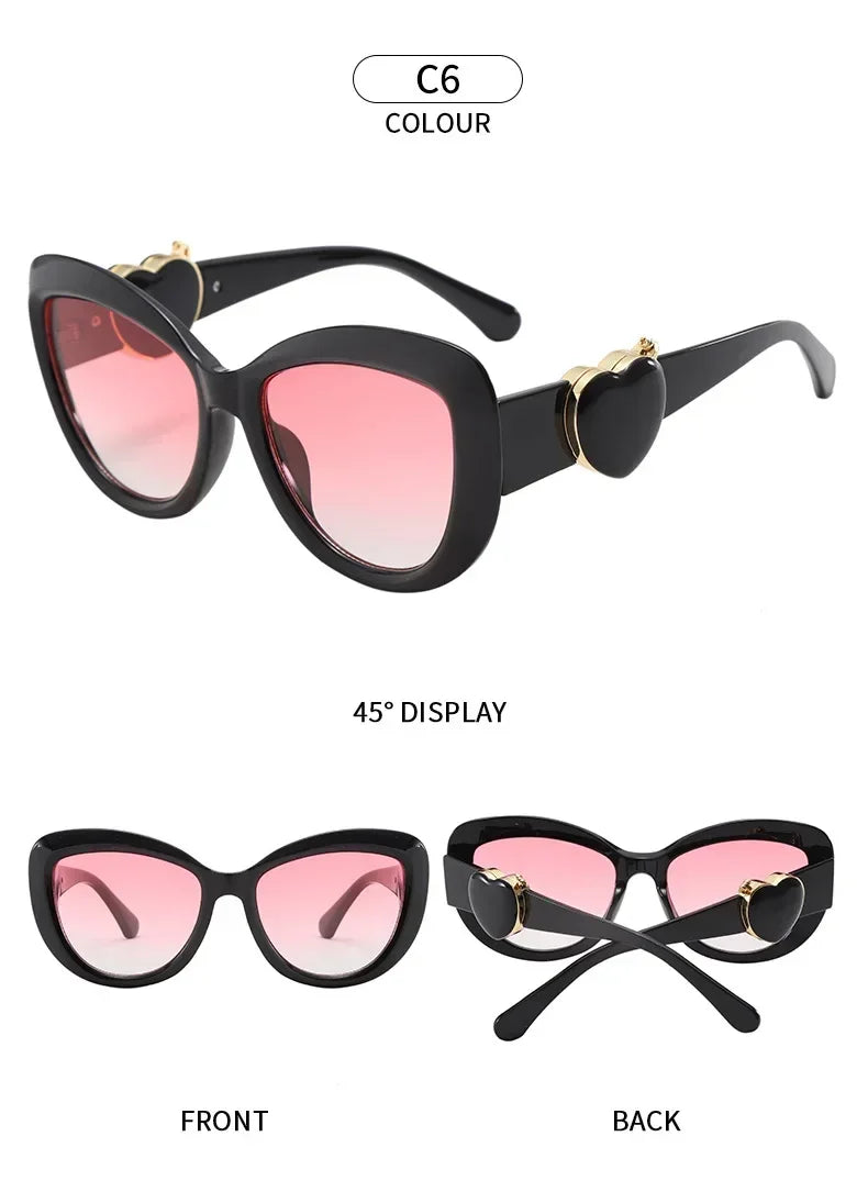 2025 New Trendy Fashion Cat Eye Women Sunglasses Oversized Oval Sun Glasses Ladies UV400 High Quality Light Luxury Sunshade