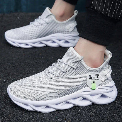 Mens Sport Shoes Breathable Lightweight Sneakers Outdoor Mesh Black Running Shoes Athletic Jogging Tenis Walking Shoes Man