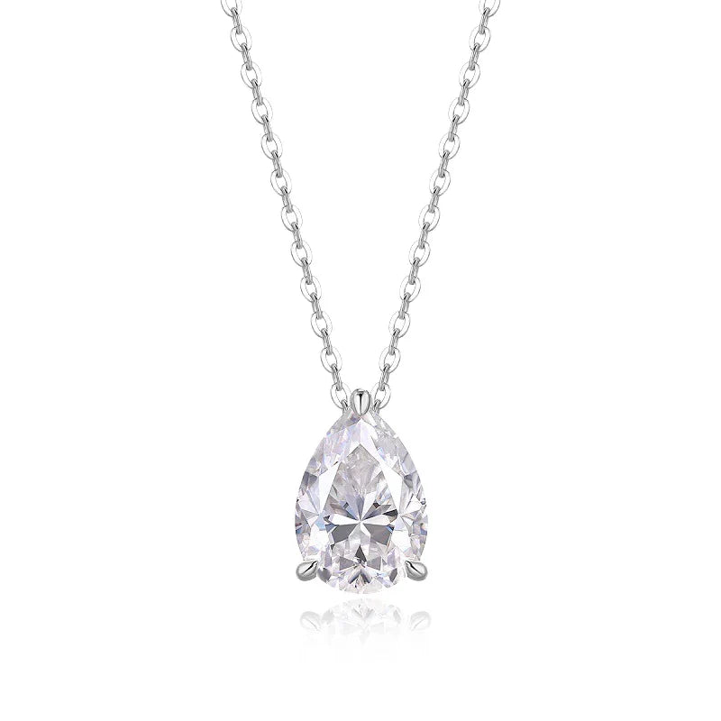 1-5ct Pear Cut Moissanite Pandent Necklace GRA Certified 925 Sterling Silver Plated 18k Gold Dainty Necklaces for Women