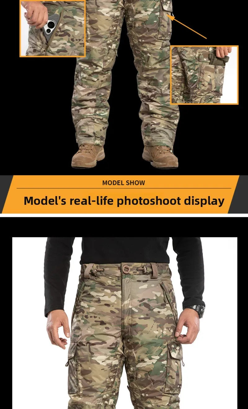 Winter Outdoor Camouflage Tactical Military Warmth Mountaineering Hiking Men Splash and Wind Proof Ski Pant