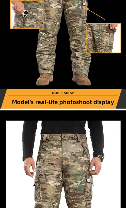 Winter Outdoor Camouflage Tactical Military Warmth Mountaineering Hiking Men Splash and Wind Proof Ski Pant