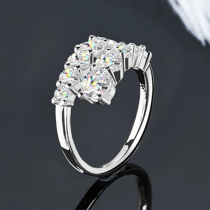 10 Stones All Moissanite Bridal Rings Open Ring 925 Silver with Certificate Woman Engagement Wedding Jewelry Anillos Original