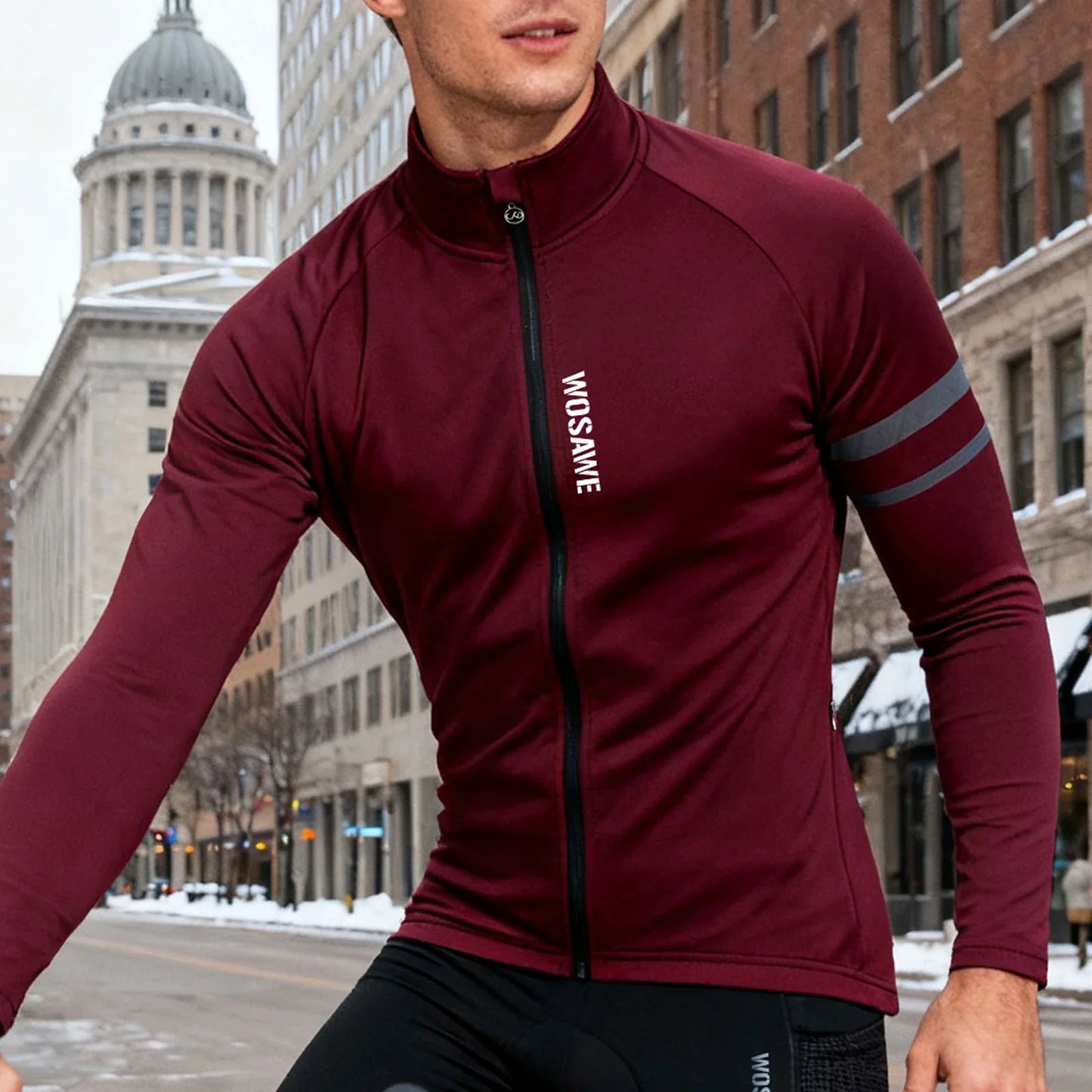 Winter Men's Cycling Jacket Waterproof Windproof Thermal Fleece Bike Jersey MTB Road Cycling Snowboarding Ski Jacket Coat