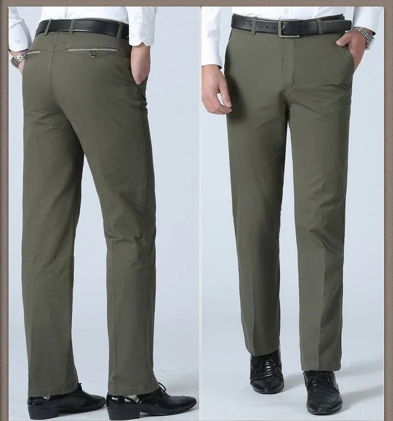 100% Cotton Summer Thin Suit Pants Mens Casual Autumn Thick Classic Business Fashion Stretch Trousers Male Brand Clothes KOACUS