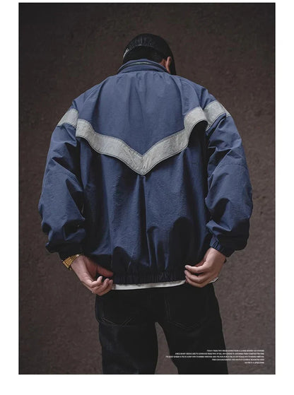 Men's autumn and winter casual sport suit, reflective quick-dry loose jacket and long pants, 100% nylon