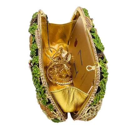Forest Jungle Women Crystal Animal Evening Bags Party Rhinestone Handbag Bridal Wedding Clutch Bag