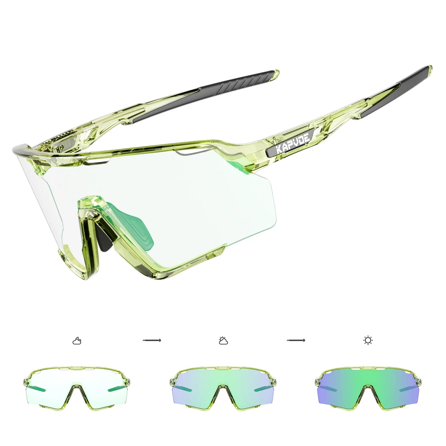 Photochromic Cycling Glasses Silver Lens Sunglasses Multi Color Men Women Bike Outdoor Eyewear Riding Driving Running
