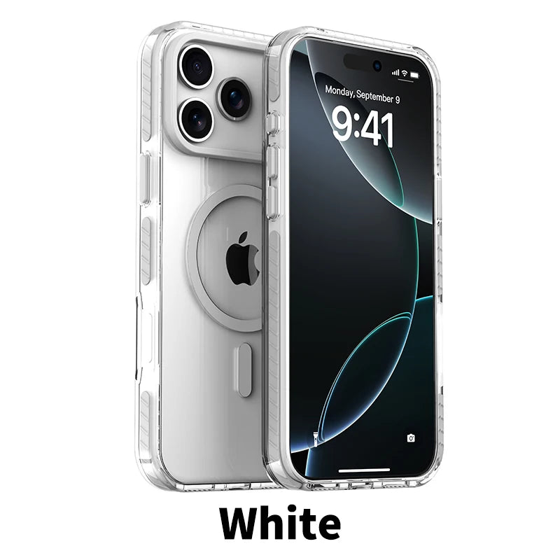 Luxury PE Striped Border HD Phone Case for iPhone 17 Air 16 15 14 Plus 13 12 Pro Max for Magsafe Magnetic Wireless Charge Cover