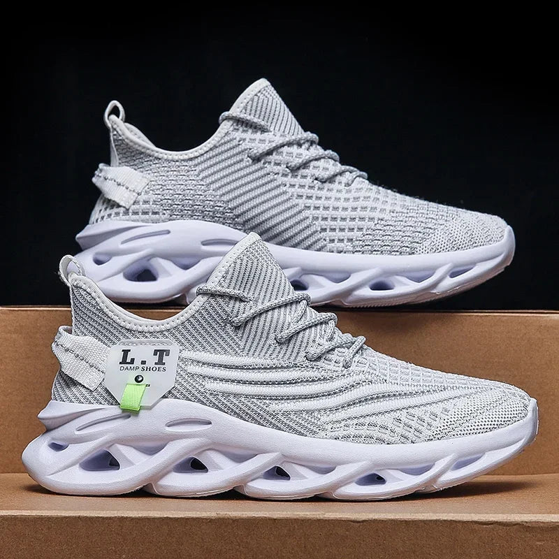 Men Sports Running Black Jogging Shoes Casual Sneakers Outdoor Breathable Mesh Women Light Shock-absorption Sneakers Man