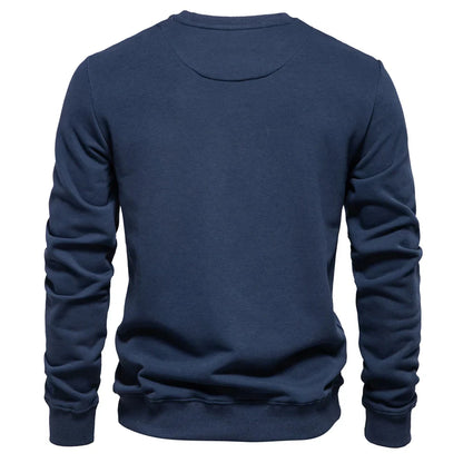 Cotton-blend Mens Crew Neck Solid Color Sweatshirts Pullover Casual Sport Sweatshirt for Men
