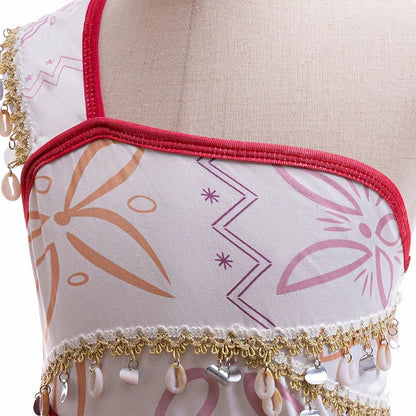 Children Cosplay Dresses Girls Moana Princess Dress for Kid Halloween Maui Vaiana Costume Children Birthday Party Clothes Set