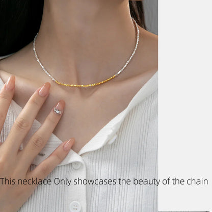 15+4.5cm Simple Irregular Bead Bracelets For Women Silver 925 Gold Design Sterling 925 Silver Women's Bracelet