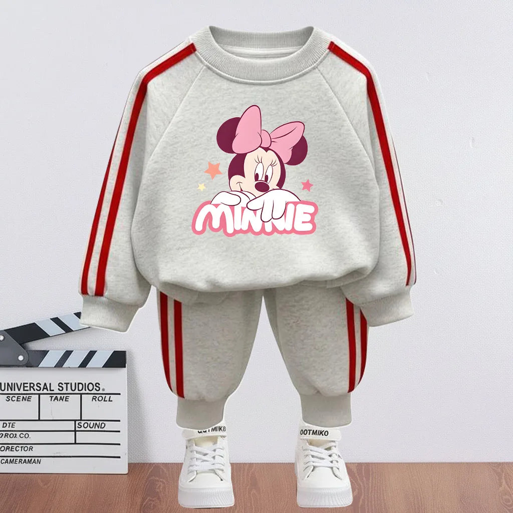 2026 Spring New Style Children Clothing Sets Girls O Neck Hoodies and Side Stripe Trouser Two Piece Kids Casual Sweatshirts Set