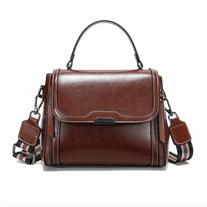 Cowhide Women's Tote Bag 2024 New Luxury Genuine Leather Shoulder Crossbody Bags High Quality Vintage Female Handbag 6241