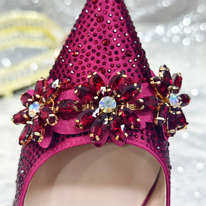 2025 Pointed Toe High Heels Shoes and Bags Set With Rhinestone for Women Wedding Party Elegant Luxury Fashion in Sky Blue