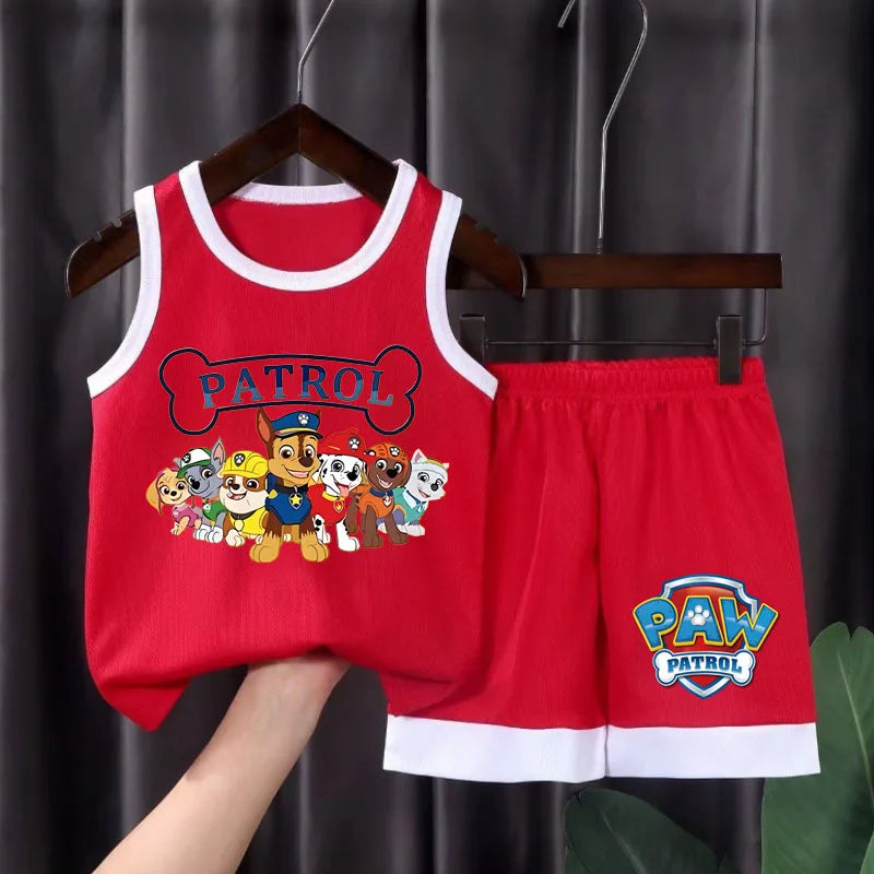 Cartoon Printed Boys Basketball Vest and Shorts 2pcs Sets Kids Casual Outfits Summer Child Outdoor Sport Clothes Suit