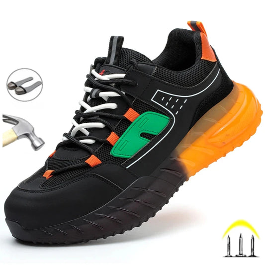 New Fashion 2025 Work Sneakers Protective Safety Shoes Industrial Puncture-Proof Anti-smash Steel Indestructible Toe Male Boots