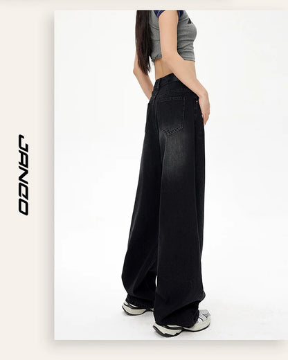Lady RetroY2K Style High Waist Jeans Pants Women Fashion Straight Leg Denim Trousers Hot Girls Loose Fit Thin Casual Pants