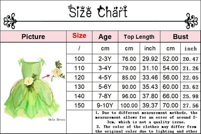Summer Girls Tinkerbell Fairy Dresses Up for Girls Costume Kids Cosplay Flower Fairy Princess Clothes Christmas Party Outfit