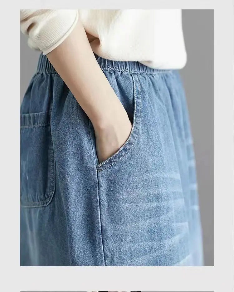 2024 baggy jeans Women y2k New Casual Streetwear Denim Pants Wide leg Street Style Vintage High Waist Pockets ripped Jean Femme