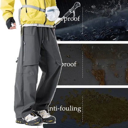 Male Hiking Pants Outdoor Waterproof Windproof Mountaineering Sports Pant Spring Autumn Zippered Pocket Fishing Camping Trousers