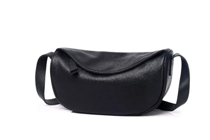 High Quality Genuine Leather Crossbody Luxury Handbag for Women, Large Capacity Shoulder Bag, Cowhide Retro Fashion Saddle Bag