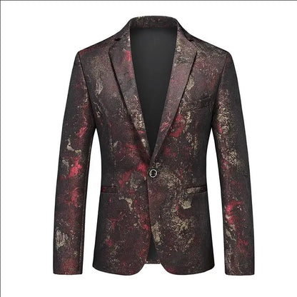 2026 New Men Business Social Suit Jacket Summer Male Single Breasted Thin Dress Male Jacquard Blazers Coats