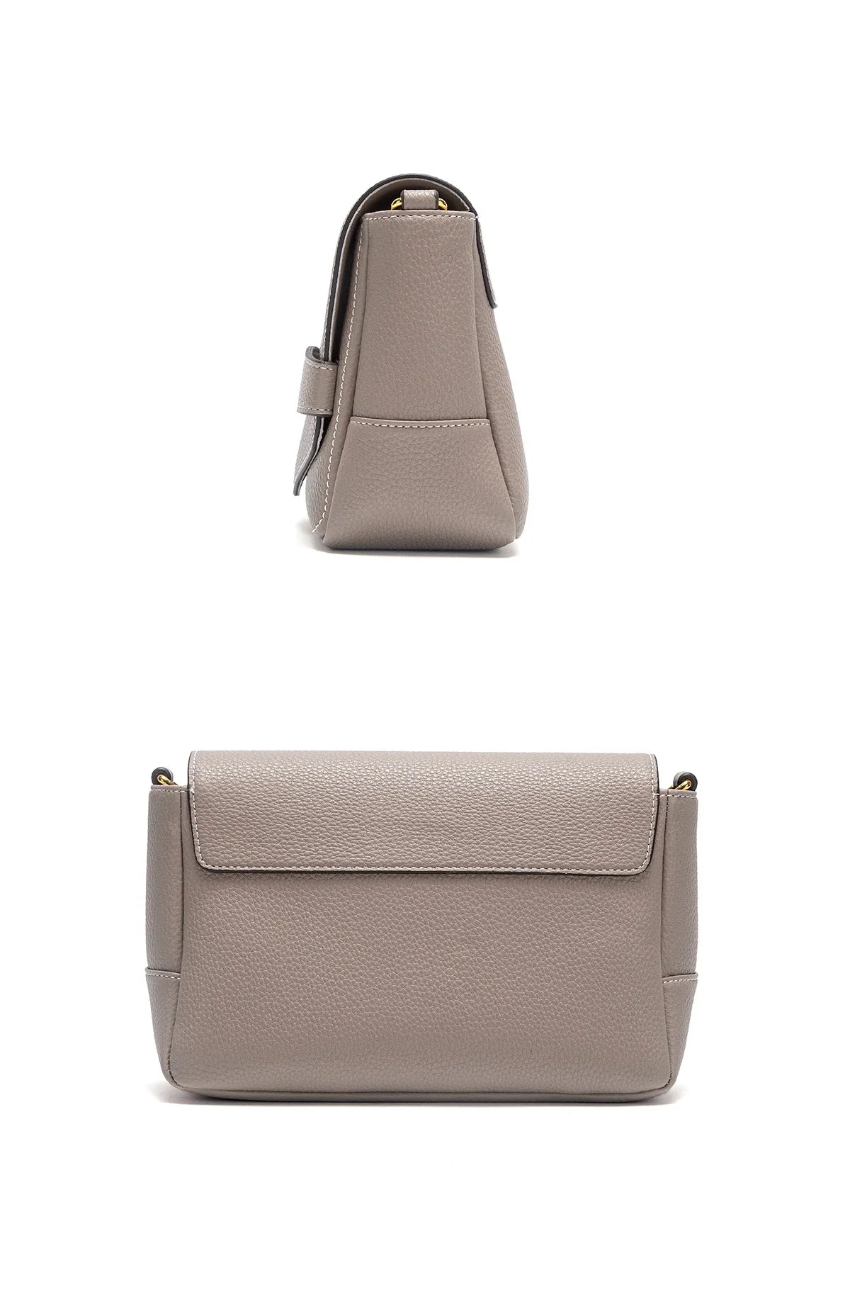 shoulder Bags Grey Simple High Quality  Texture Flip Cover Bags Soft Square Bag Woman Commuter
