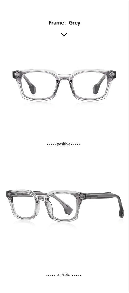 Personalized Fashion New Geometric Square Design Men's Anti-blue Light Reading Glasses Can Be Customized Prescription