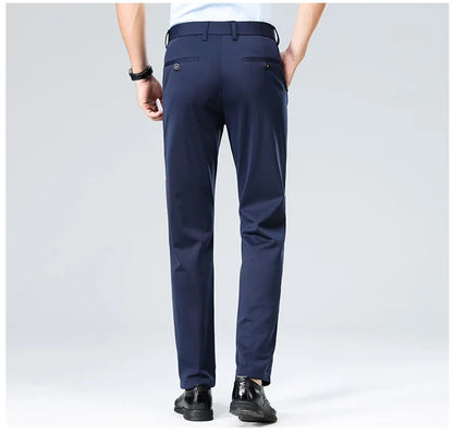 29-42 Men's Summer Thin Fashion Business Casual Suit Pants Long Pants Men's Elastic Straight Sleeve Formal Pants Plus Size