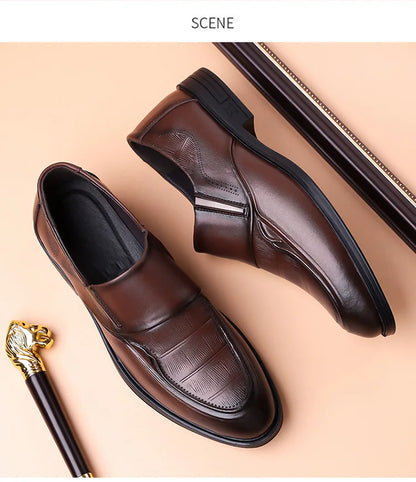 Spring Autumn New Leather Shoes for Men Solid Color Business Casual Shoes Male Fashion British Style Dress Shoe Man