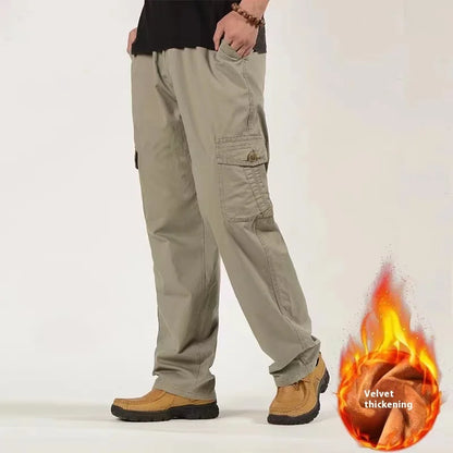 6XL Winter Men Fleece Pants Large size Mens Cargo Pants Trousers  Men Sports Sweatpants Thicken Style Trousers Jogger Pants Male
