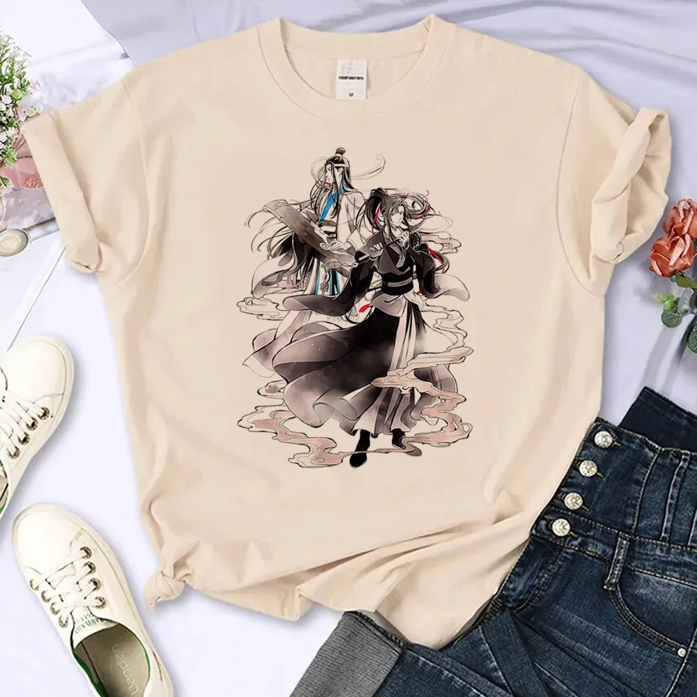 Mo Dao Zu Shi T-shirts Women Japanese Manga Summer Top Female Manga Clothing Personalized Loose Round Neck T Shirt Top