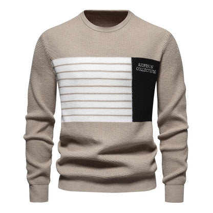 Fashion Stripe Youth Sweater for Men Casual Pullover Quality Knitted Sweater Male Winter Long Sleeved