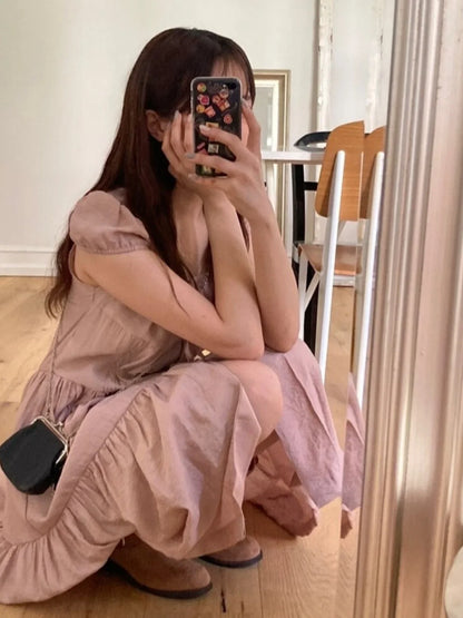 Spring 2025 Chic A-Line Dr Korean Sle Long Svel Women's Faionable Gown Ele Personali Commute Suitable Dr