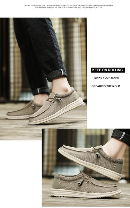 Canvas Shoes Men Casual Slip on Shoes Alpargatas Hombre Moccasins Mocassin Homme Lightweight Breathable Plus Big Size 50