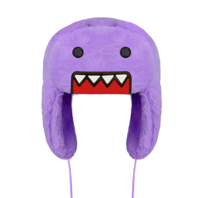 Autumn/Winter Outdoor New Cartoon Embroidered Windproof Ear Flaps Double Lining Cotton Warm Coral Fleece Lei Feng Hat