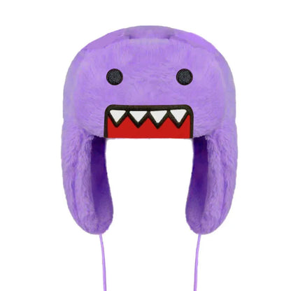 Autumn/Winter Outdoor New Cartoon Embroidered Windproof Ear Flaps Double Lining Cotton Warm Coral Fleece Lei Feng Hat