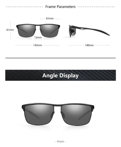 Metal Men Sunglasses Polarized UV400 Protection for Driving Fishing Hiking Golf Everyday Use