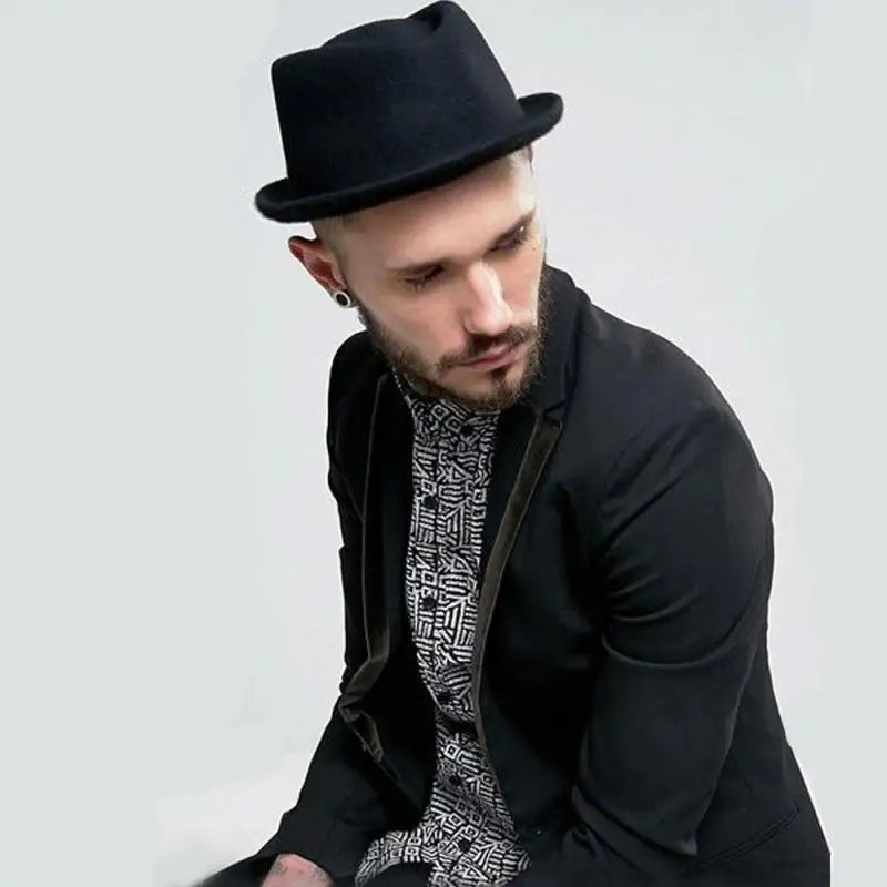Men's small top hat retro jazz hat small brim fashionable and versatile