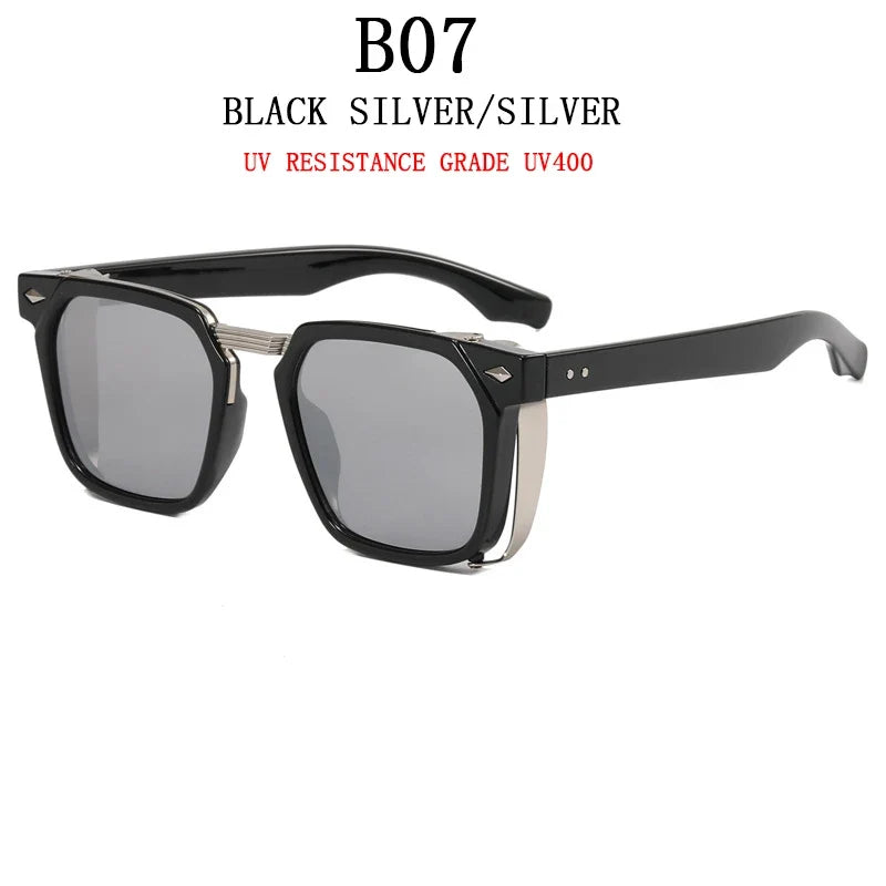 2023 Fashion Punk Sunglasses For Men Vintage Square Steampunk Glasses Luxury Sunglasses Women Trending Sonnenbrille Gafas De Sol