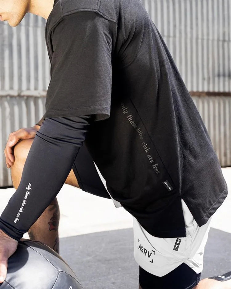Men's Gym Splicing Quick Dry T-Shirt Breathability Patchwork Short Sleeve Sport T Shirt Fitness Shirt Trainer Sportswear