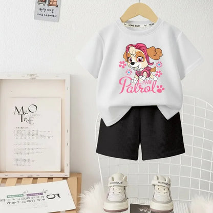 Printed Summer Girls Casual Outfits Children's Shorts Sets Kids T Shirt and Shorts Two Piece Set Outdoor Sportwear
