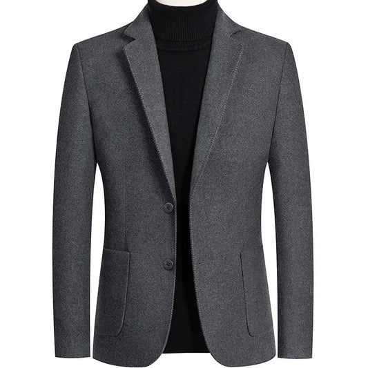 New Spring Men Cashmere Blazers Suits Jackets Business Casual Wool Suit Coats Quality Male Slim Fit Blazers Jackets Coats 4XL
