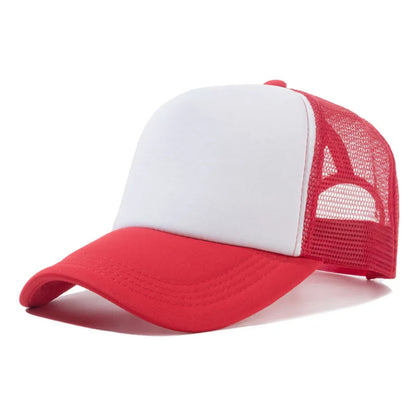 Mesh Baseball Cap Adjustable Snapback Hats For Women Men Unisex Hip Hop Trucker Cap Dad Hat Sponge Soft Breathable Black